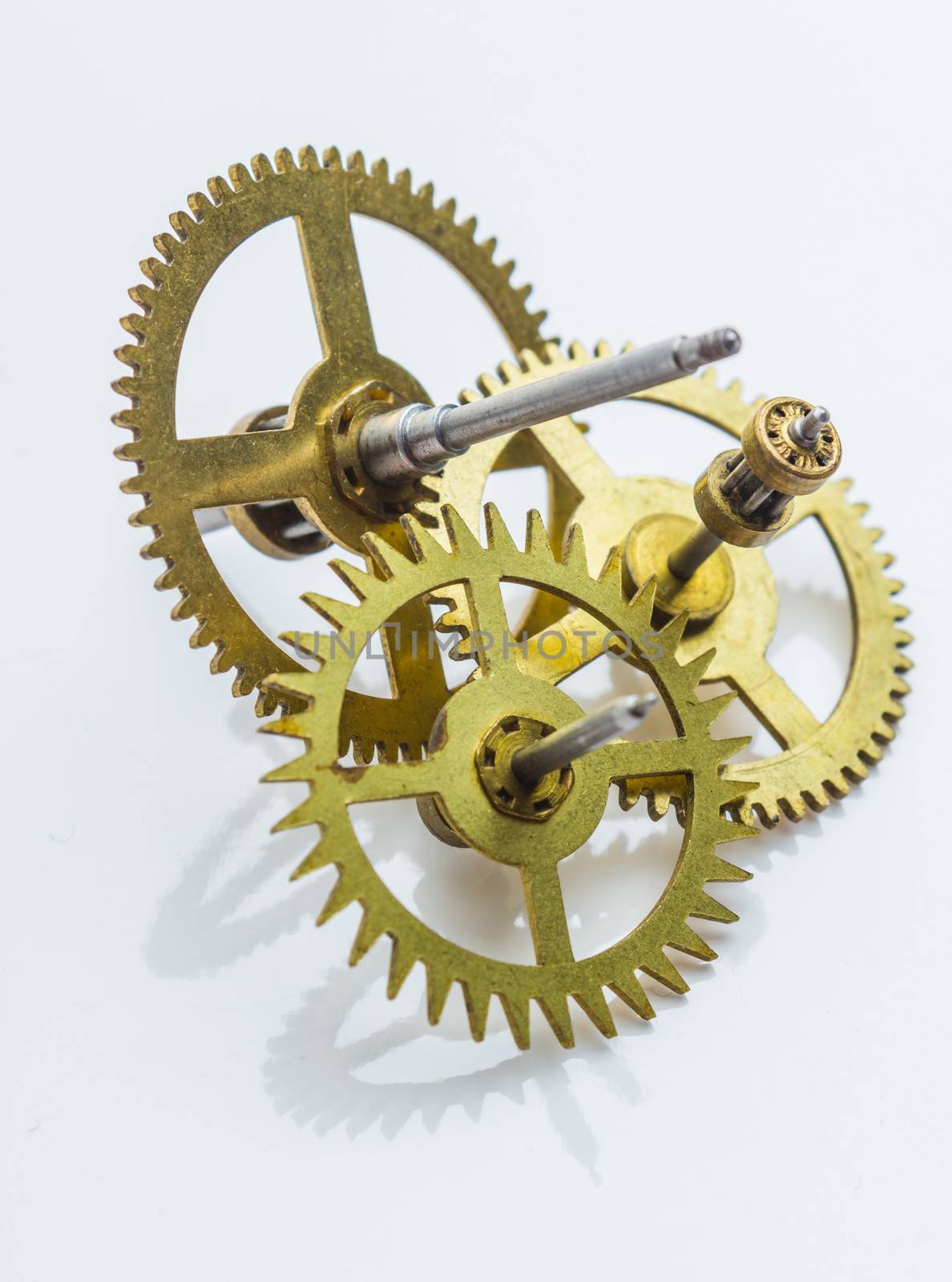 Gear of the clock on a white background
