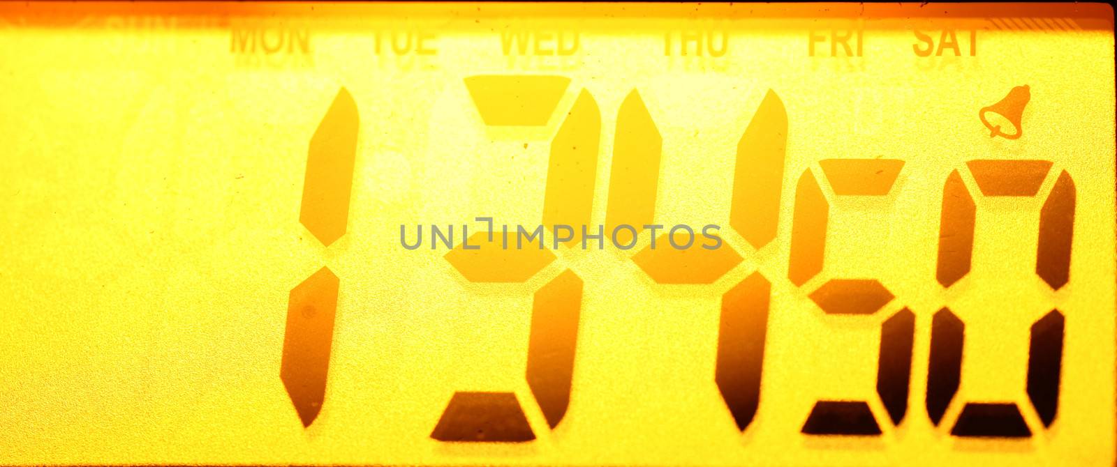 Close up of a  digital timer lcd