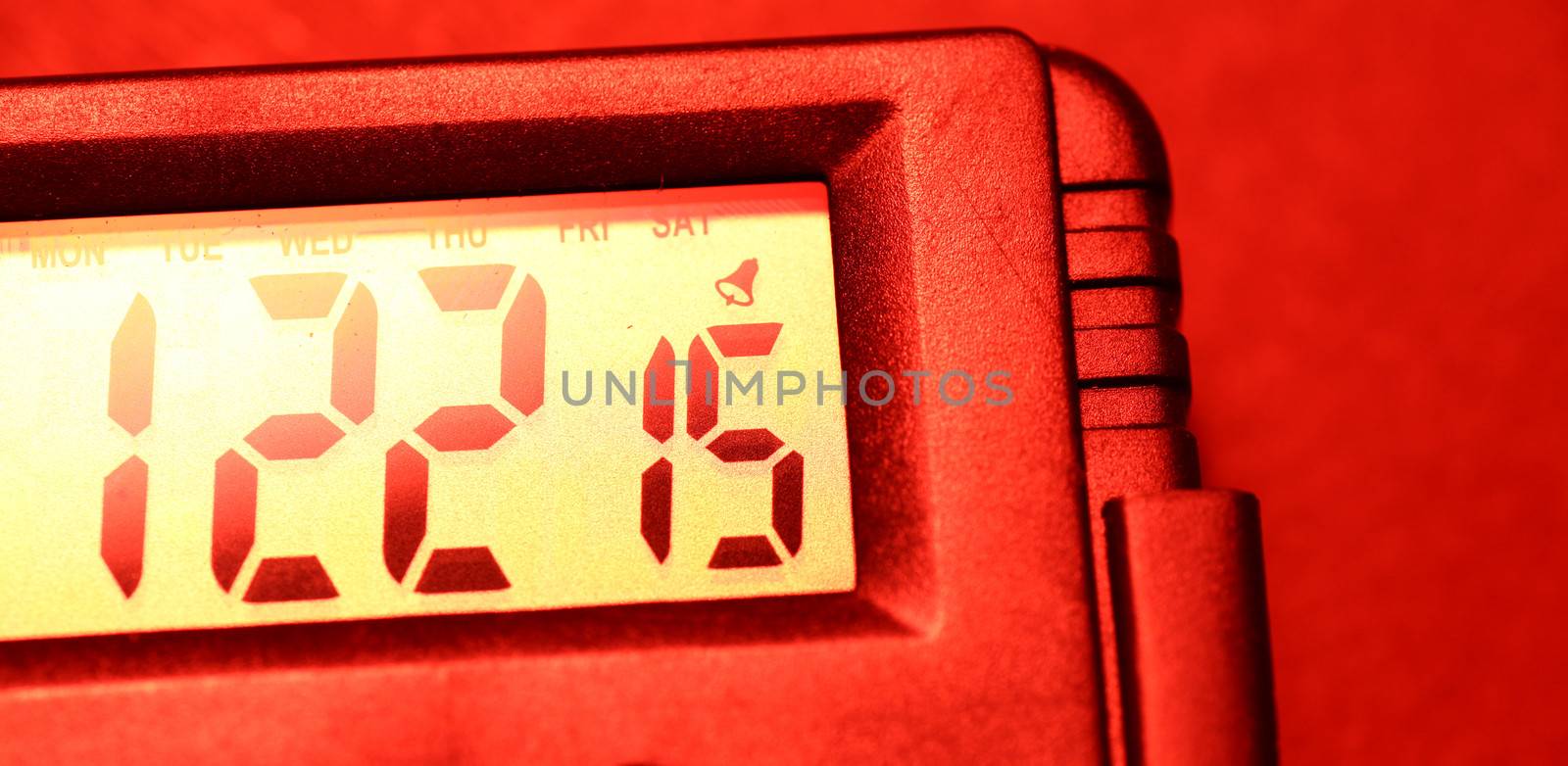 Close up of a  digital timer lcd