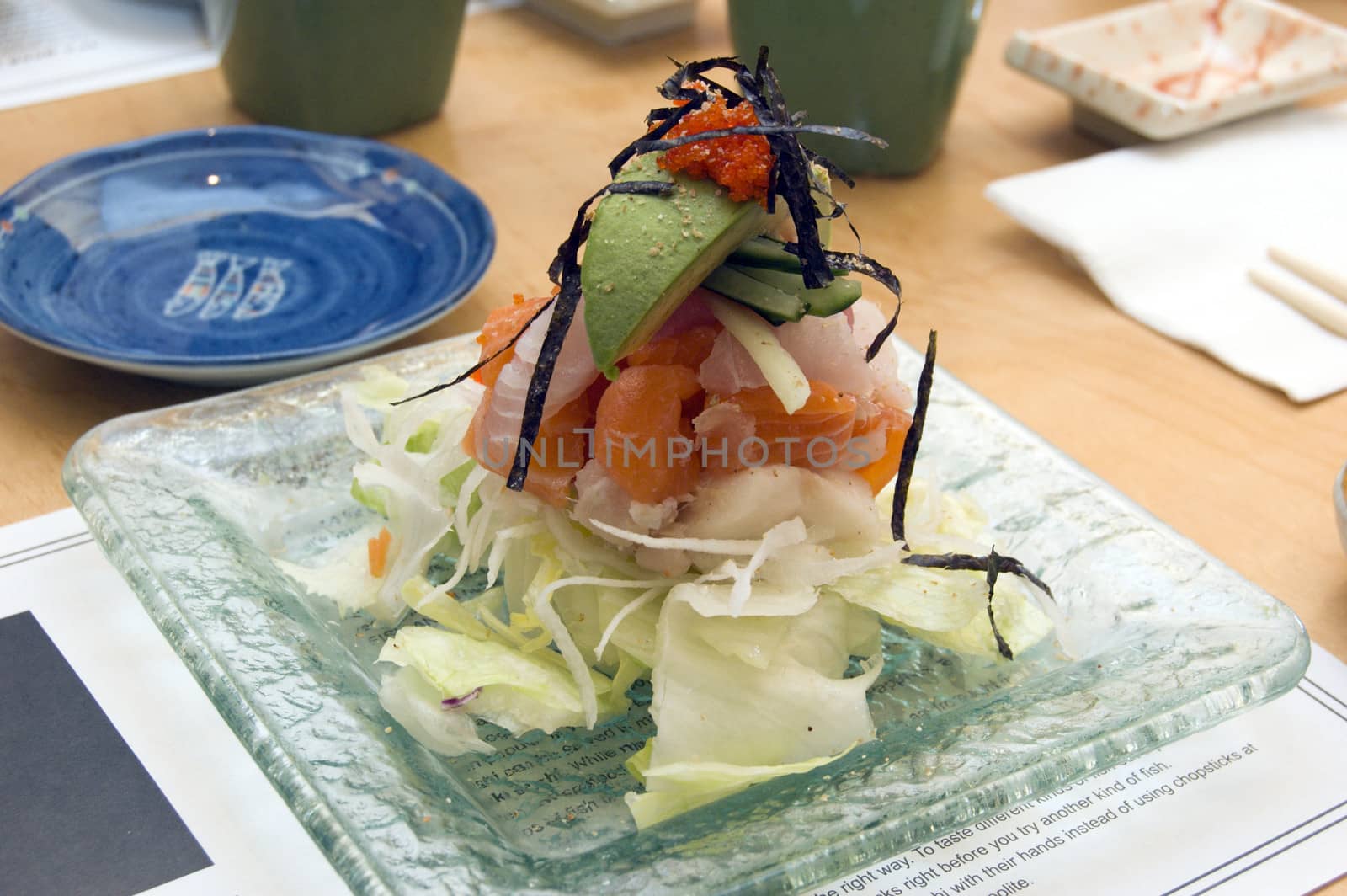 Seafood. Sushi, sashimi  and rolls on the dish
