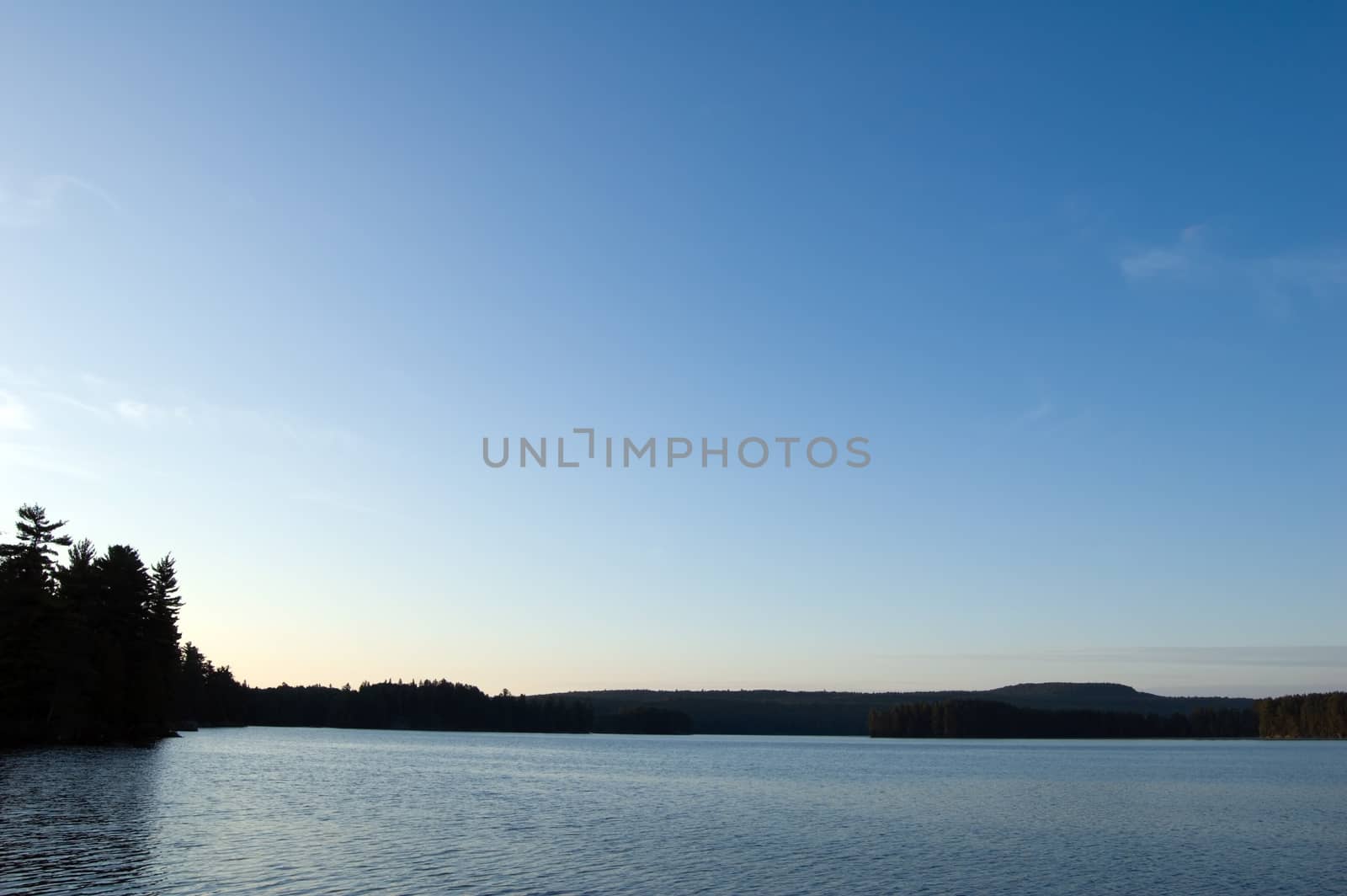 White Trout Lake in sunny day in Algonquin Park, Ontario