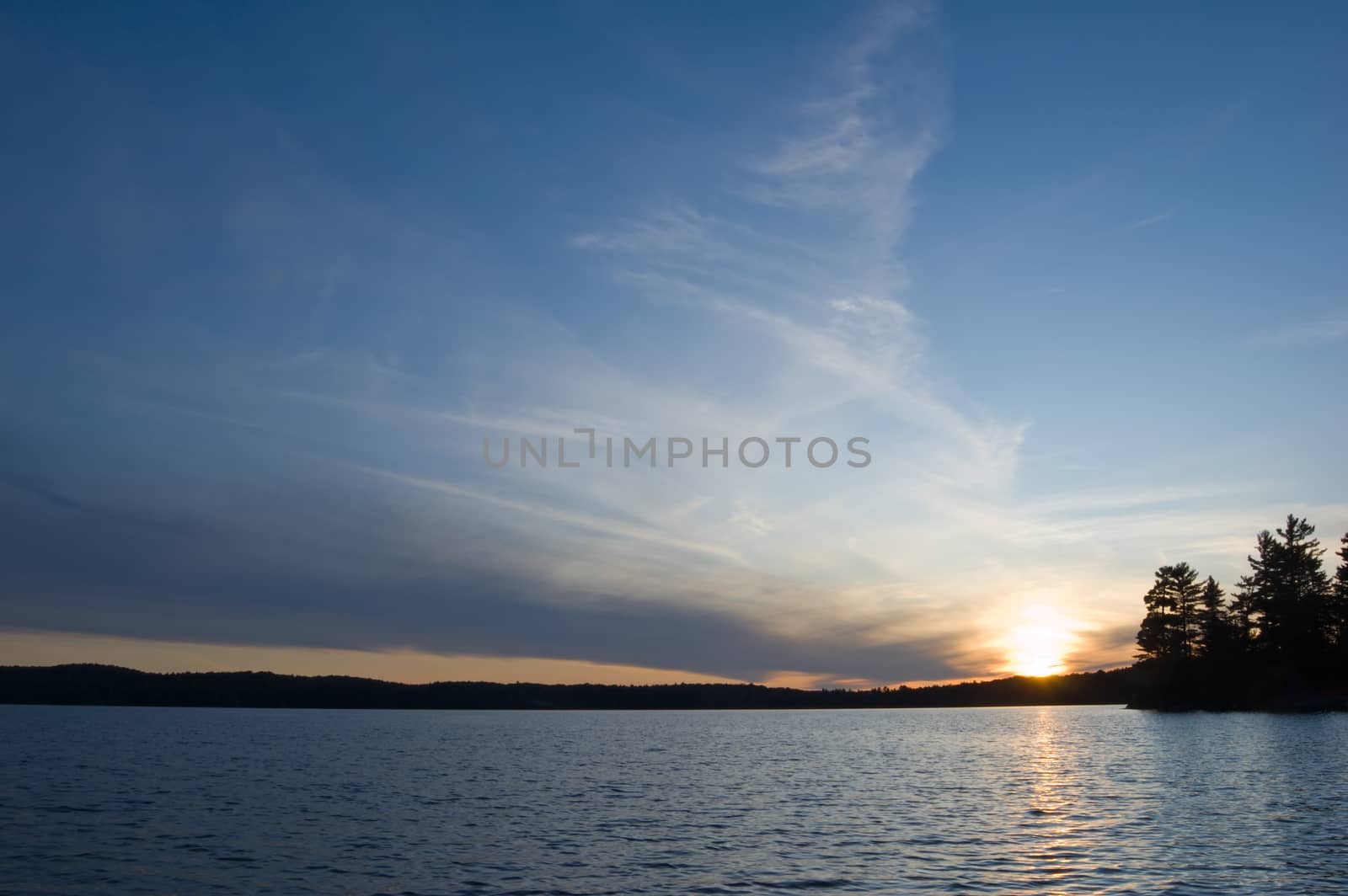 Sunset on McIntosh Lake in Algonquin Park
