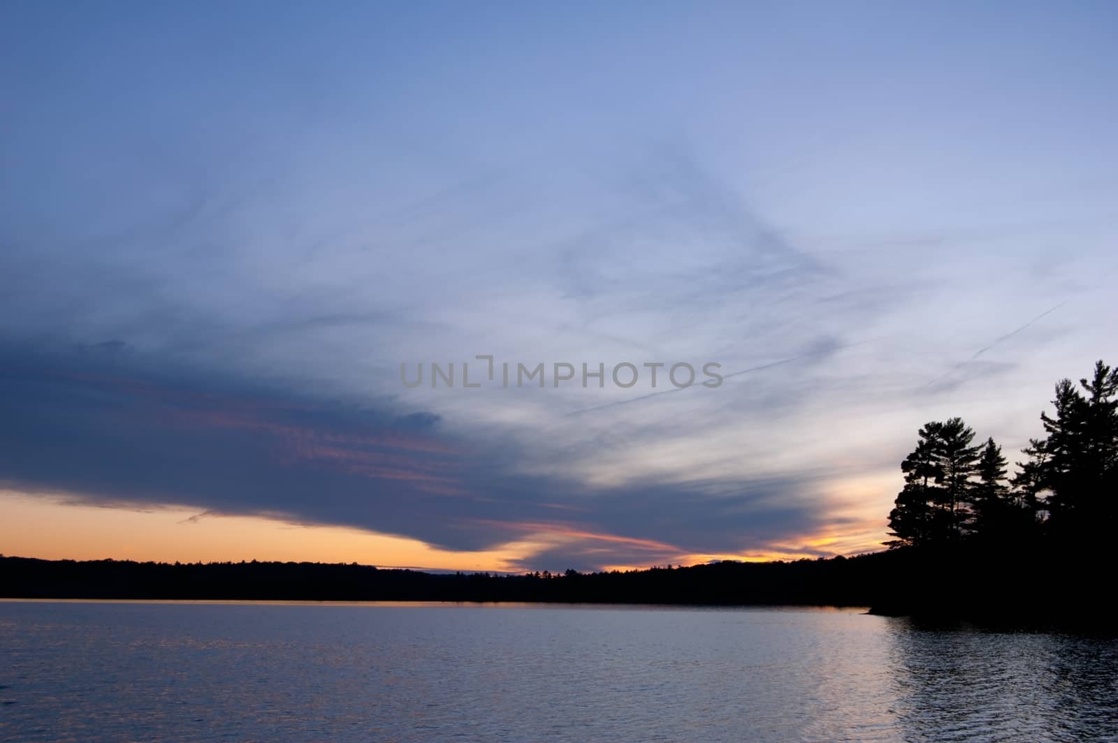 Sunset on White Throut Lake in Algonquin Park