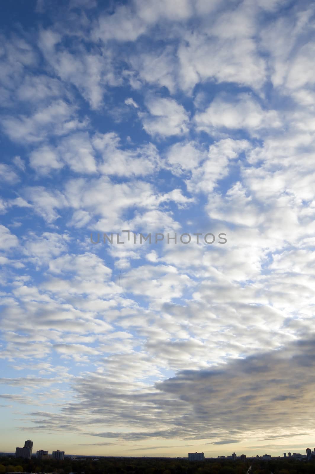 Clouds on sky above Toronto at the morning
