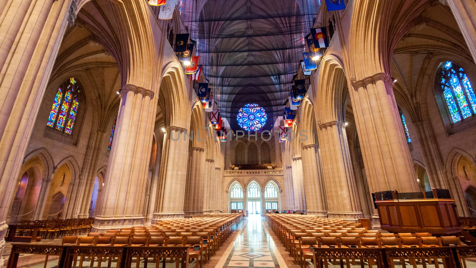 the interior architecture in washington national cathedral, Washington DC,  USA