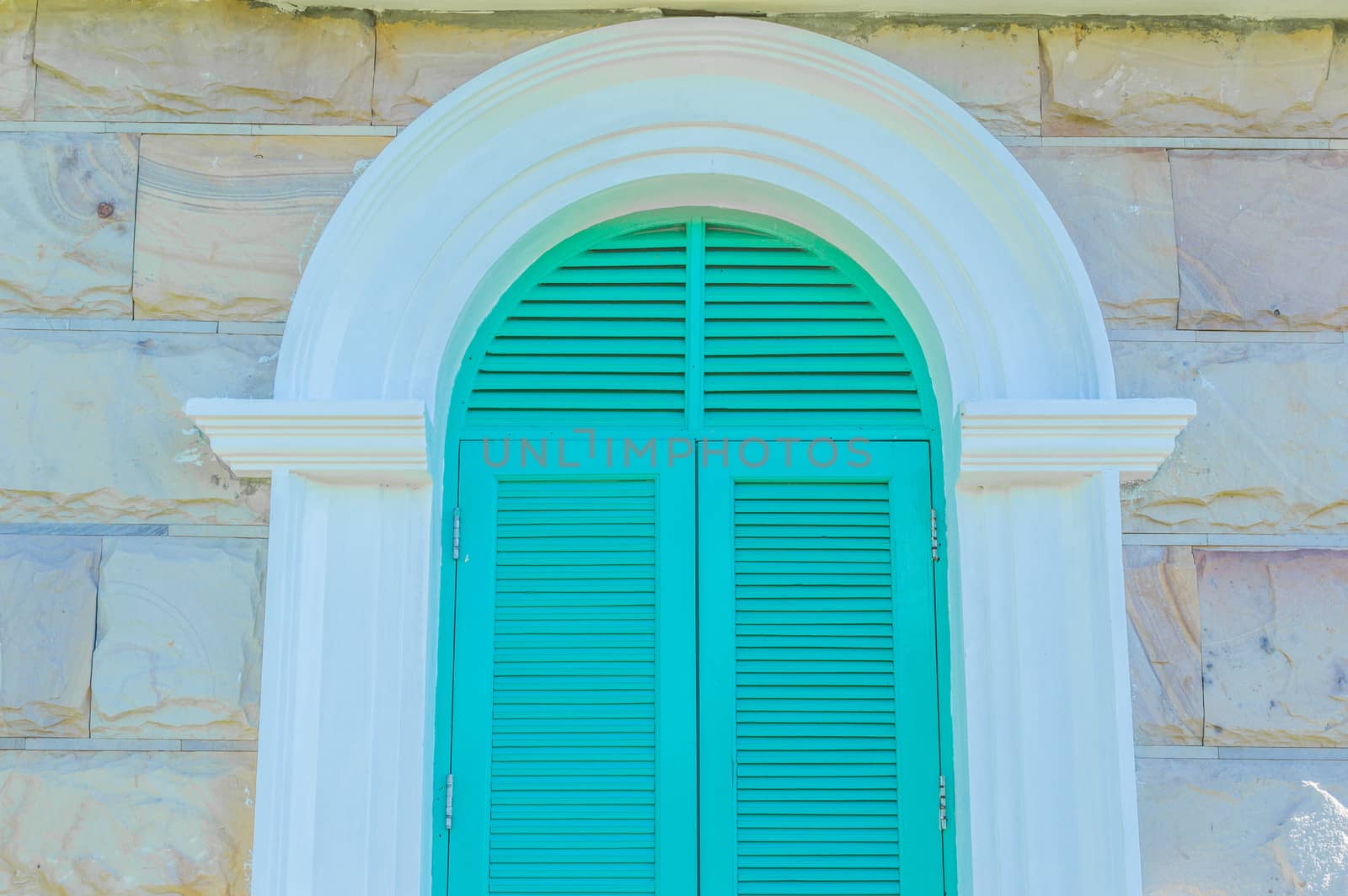 Colorful French style windows, Koa Yai,Thailand.