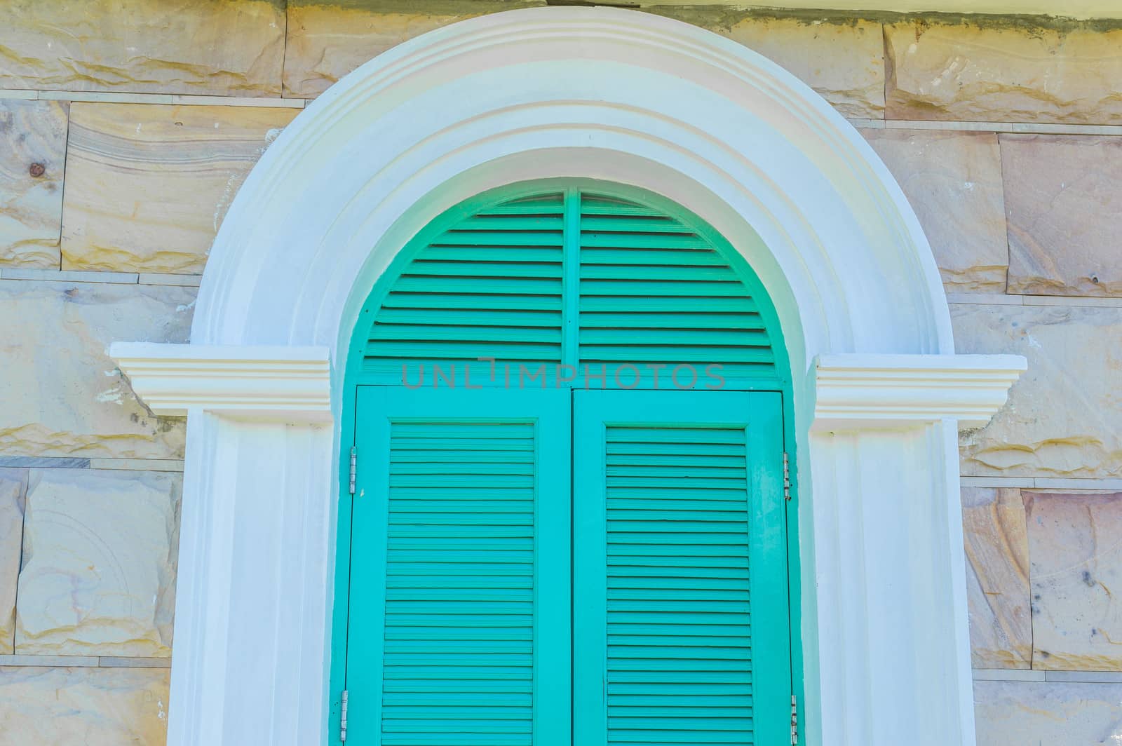Colorful French style windows, Koa Yai,Thailand.