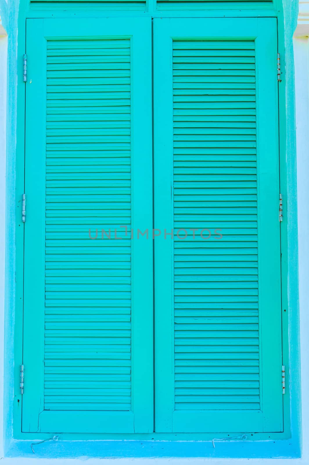Colorful French style windows, Koa Yai,Thailand.
