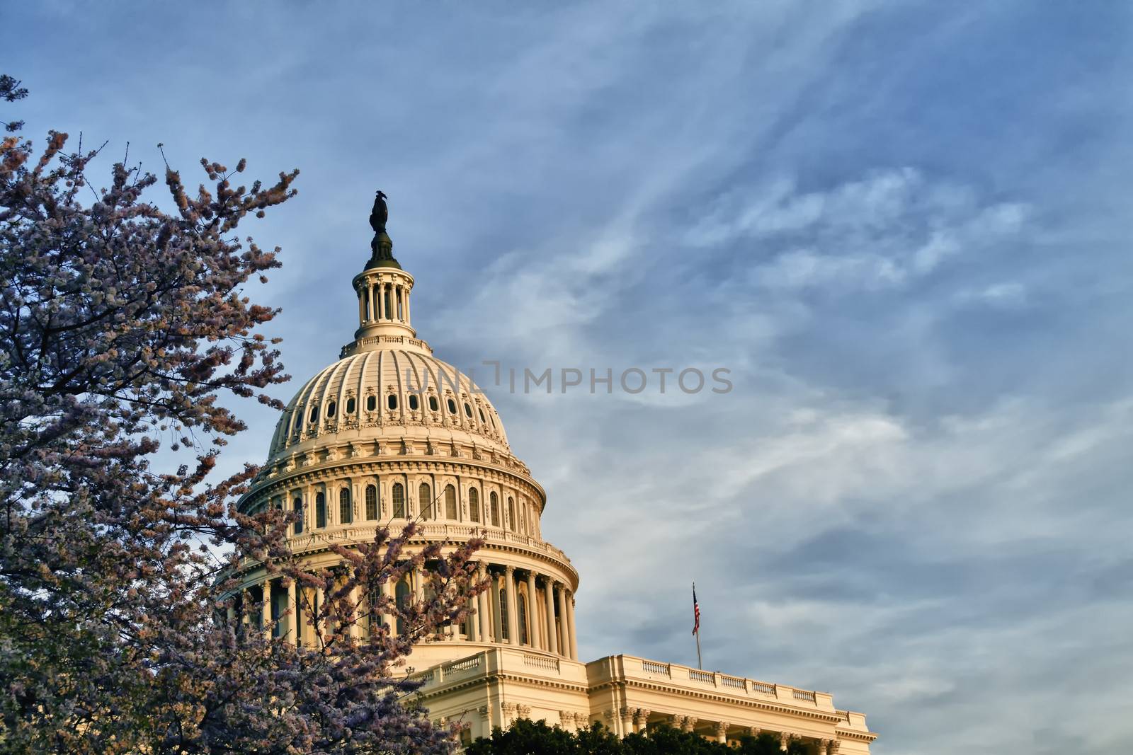 The United States Capitol Building Dome on the mall in Washington D.C.
