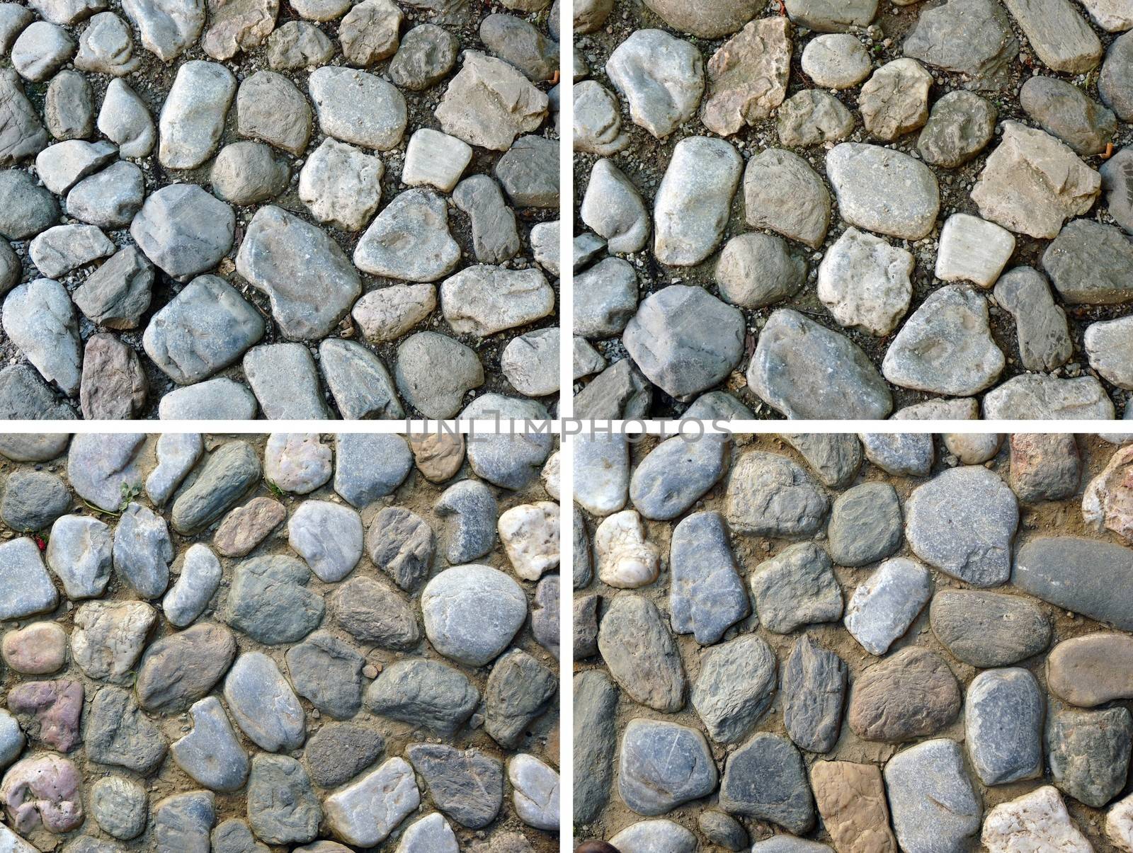 stone wall texture composed of four separate photographs