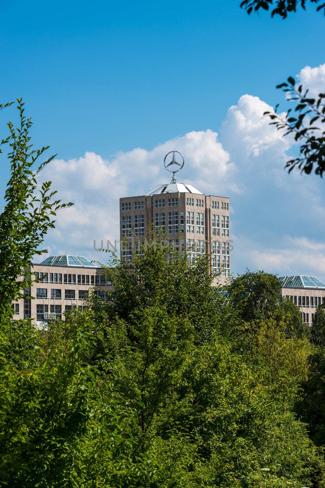 STUTTGART, GERMANY - AUGUST 10,2013: Headquarter of the Daimler group of companies, owner of the car manufacturer Mercedes-Benz, on August 10, 2013 in Stuttgart, Germany.