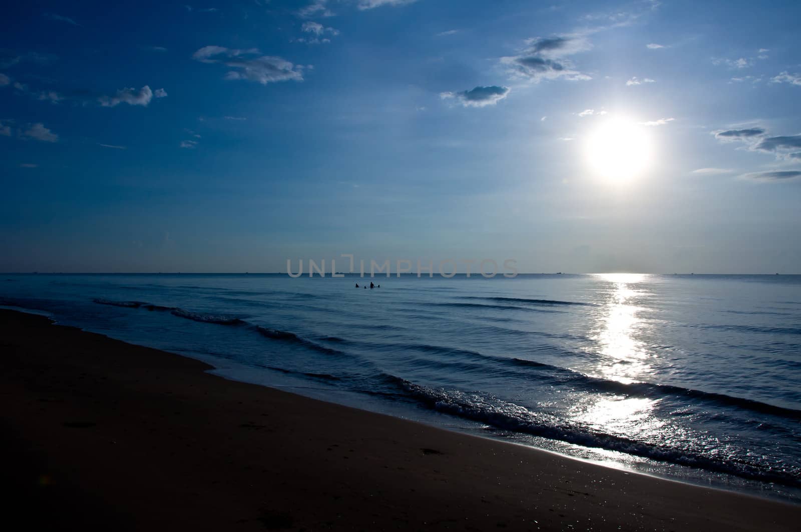 beautiful blue sky and beach in Thailand