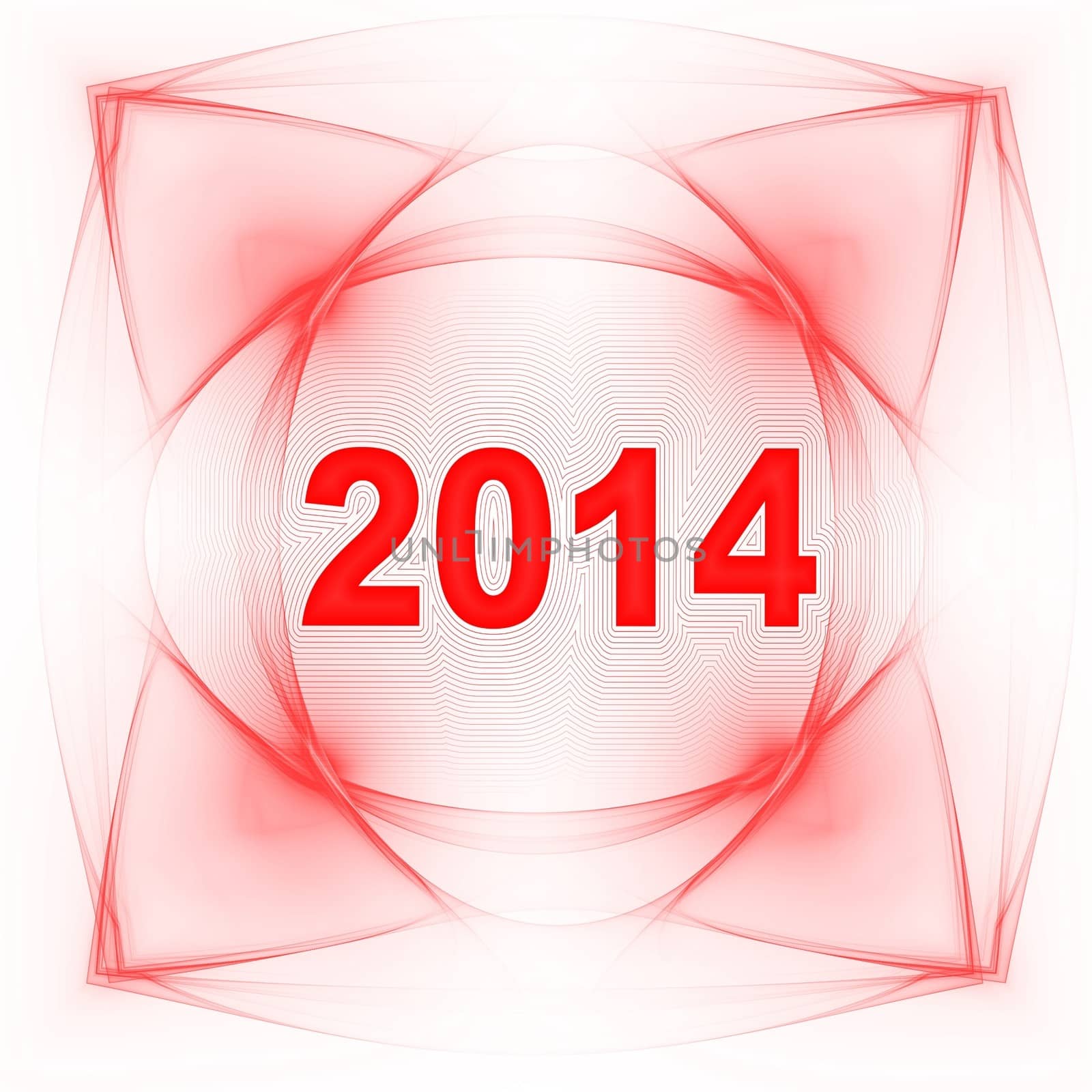  design of year 2014 with abstract background in pink color