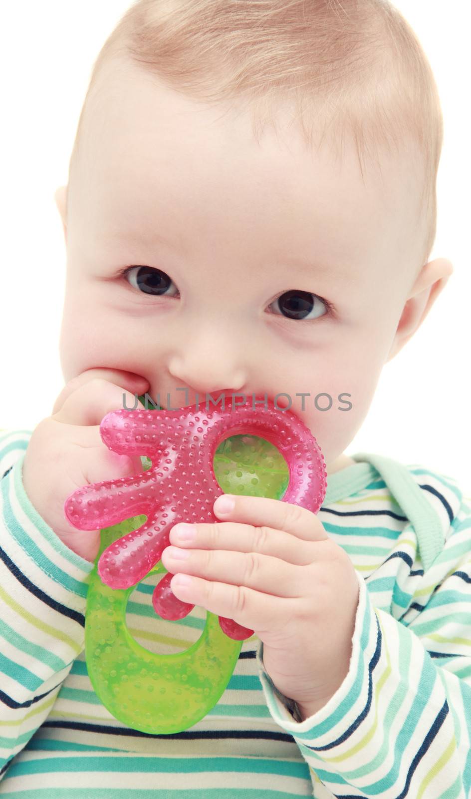 beautiful baby with teether