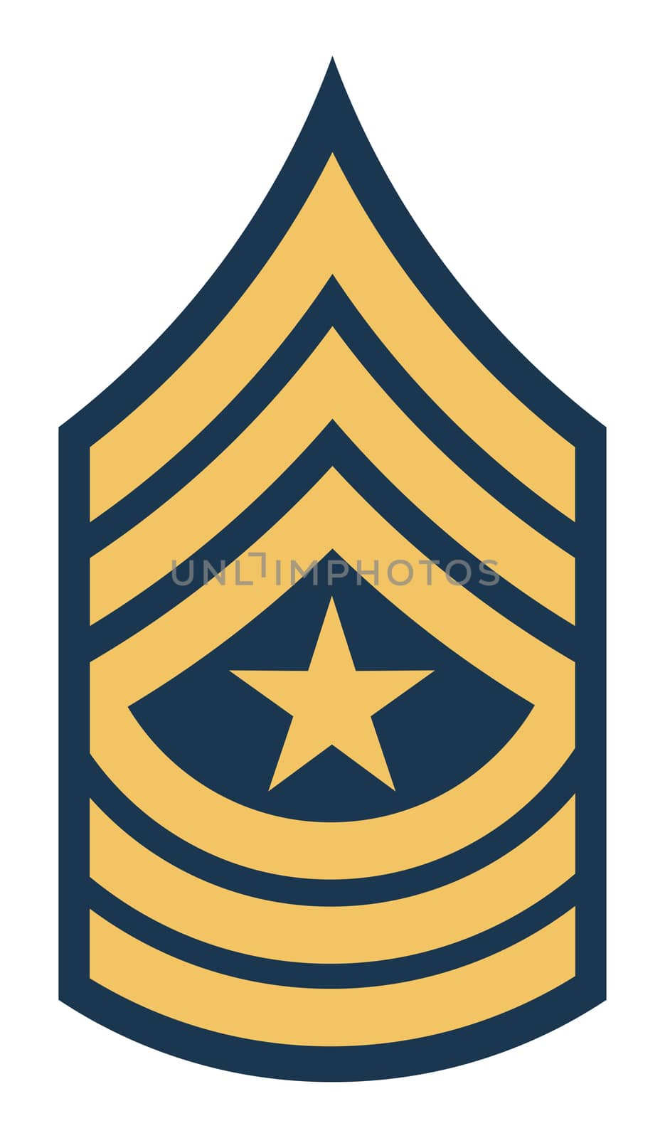 American sergeant major insignia rank badge isolated on white background.
