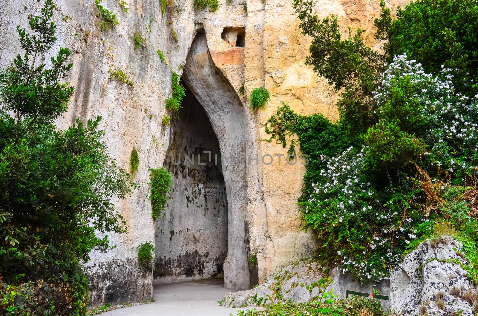 Limestone cave called Ear of Dionysius on Sicily by martinm303