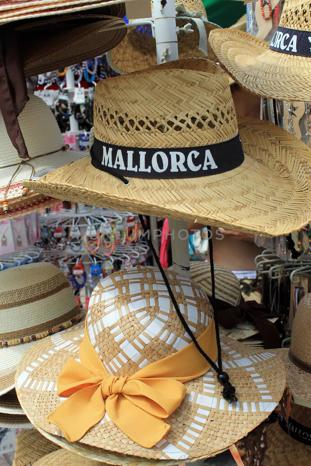 Hats for sale on Spanish island of Majorca.