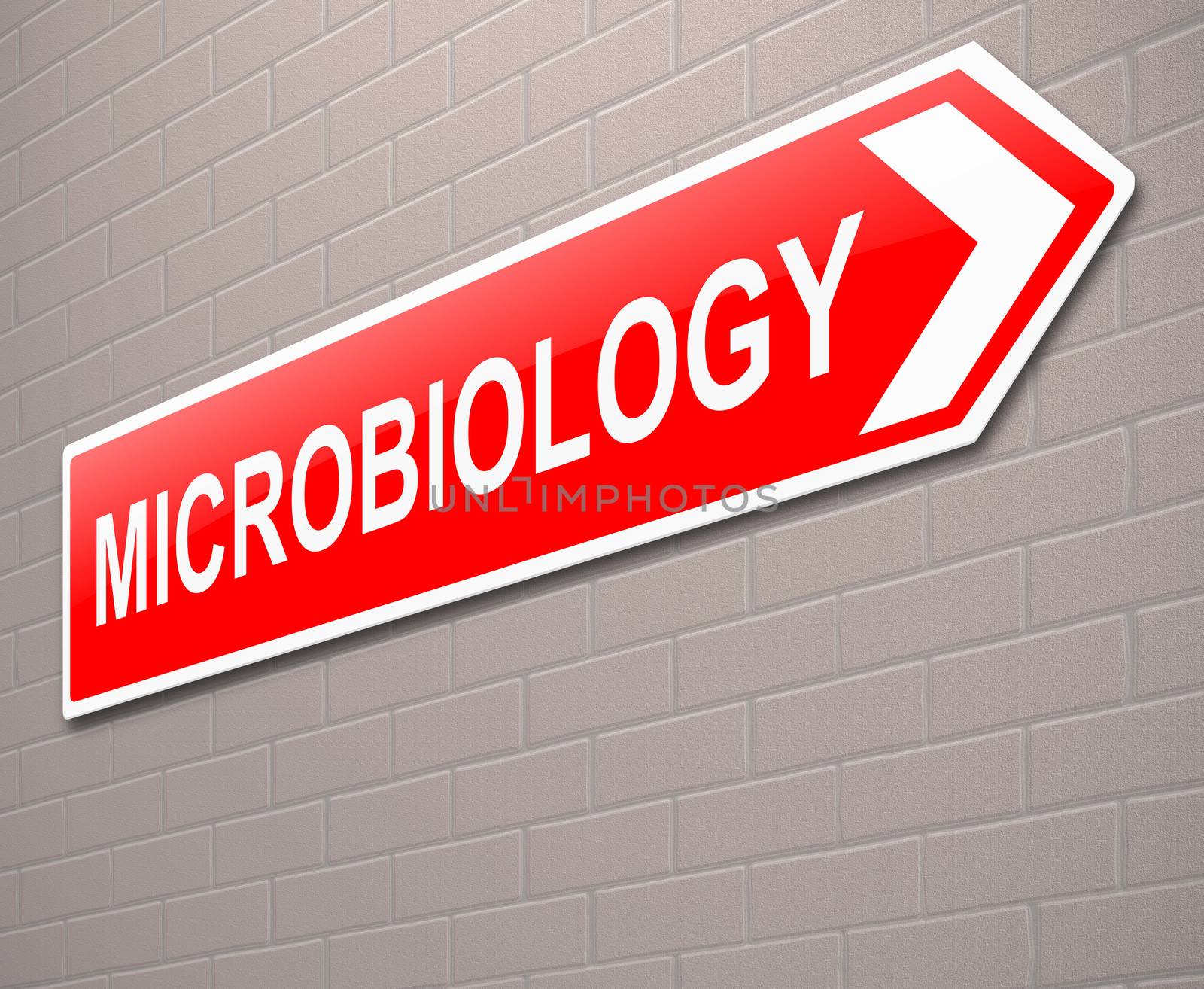 Illustration depicting a sign directing to Microbiology.