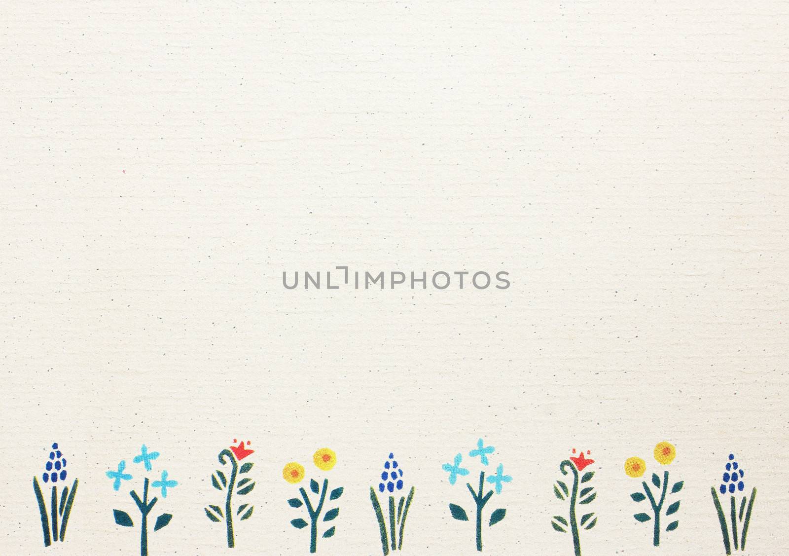 Vintage paper with flower border for greeting card