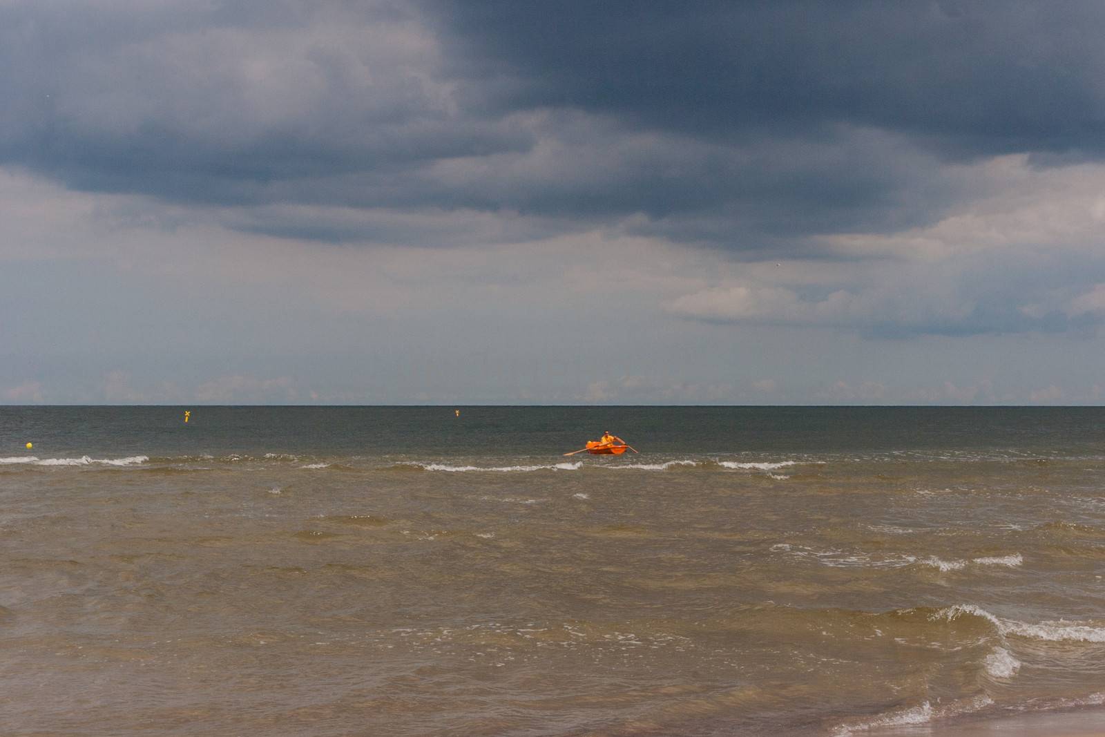 Beach near Pier in Kolobrzeg, Poland