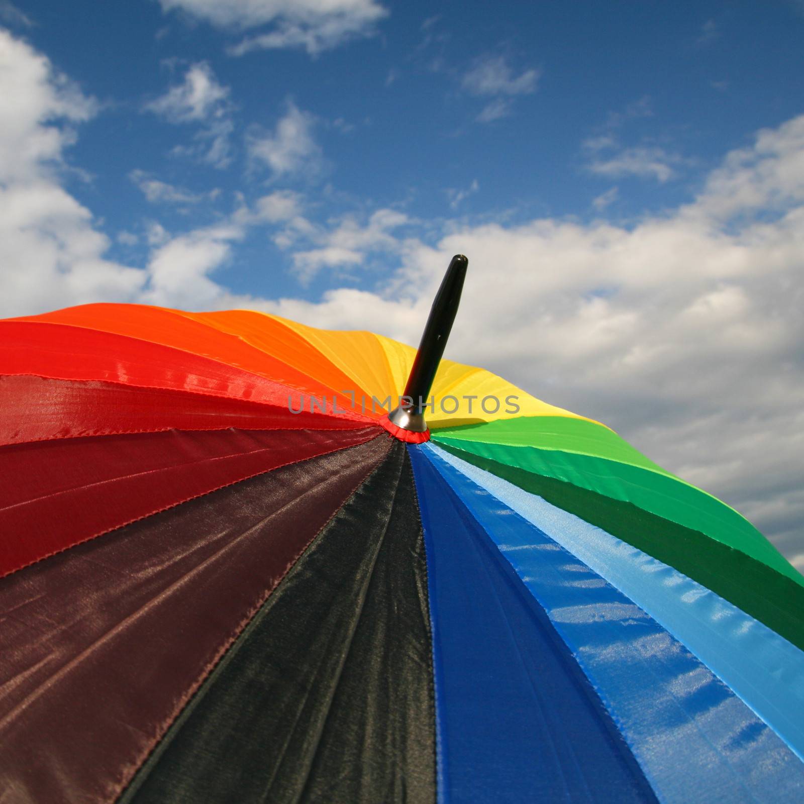 umbrella in blue sky waiting rain