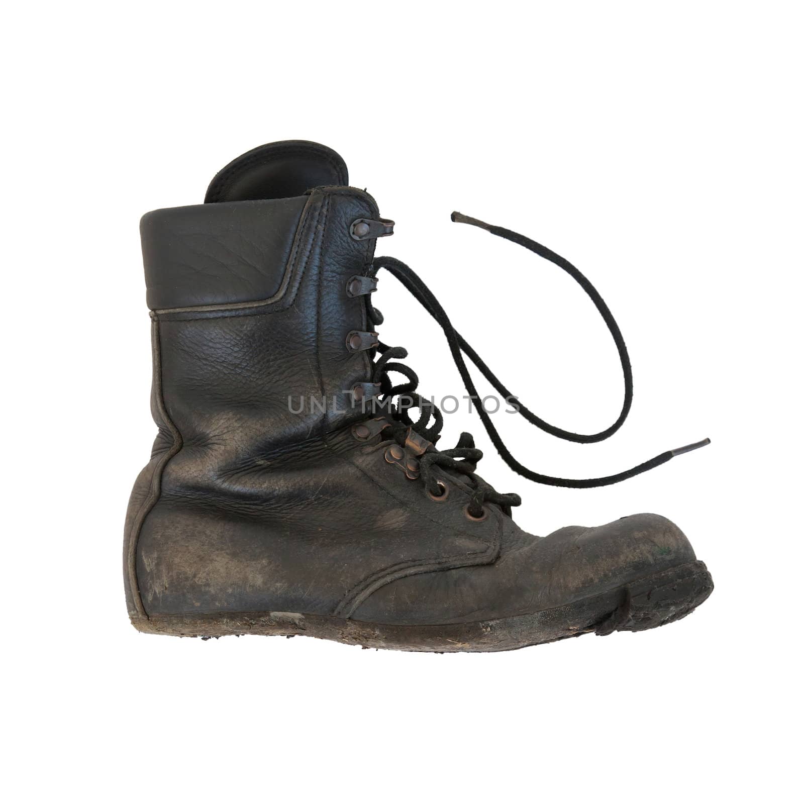Army boot isolated on white by michaklootwijk