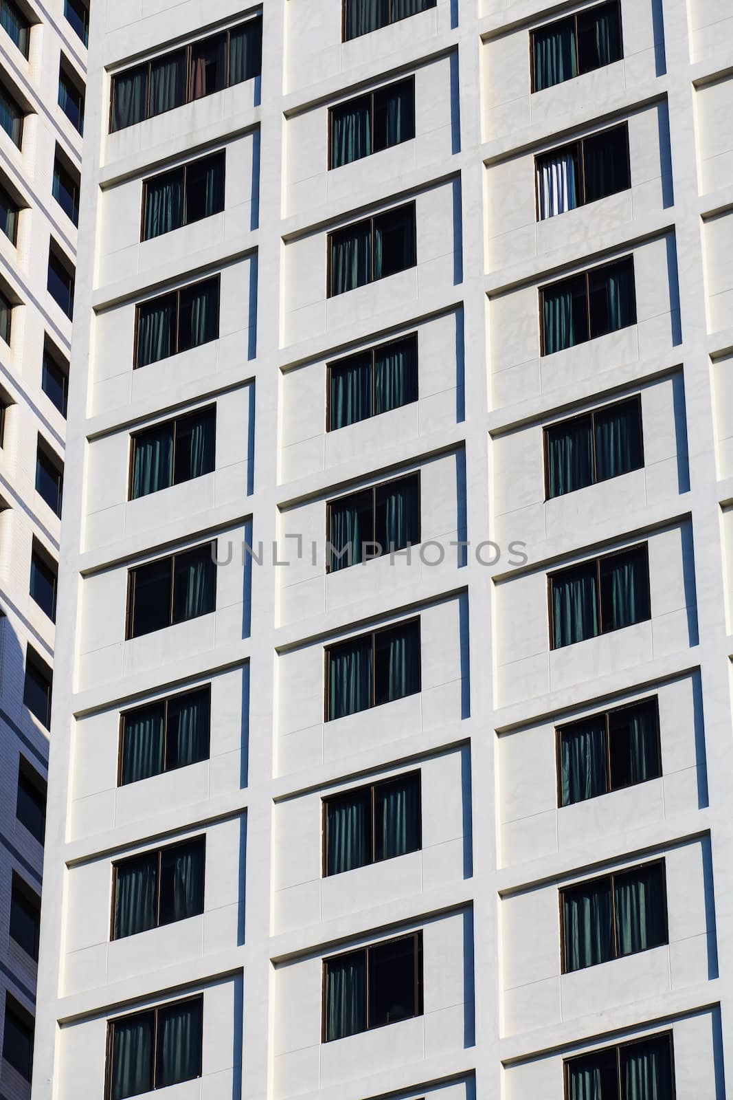 Exterior of luxury building hotel with modern architecture  by thanomphong