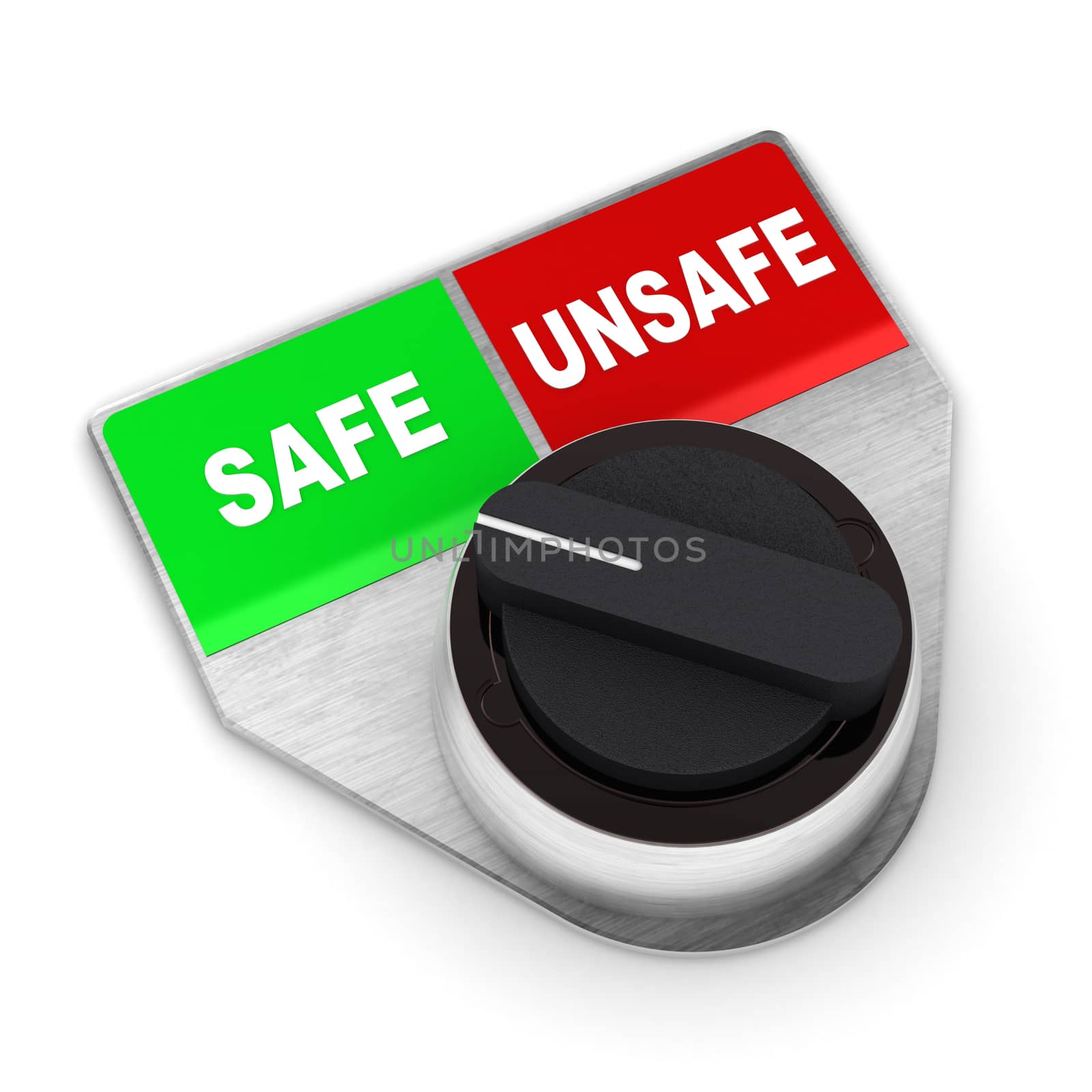 A Colourful 3d Rendered Safe Vs Unsafe Concept Switch Illustration