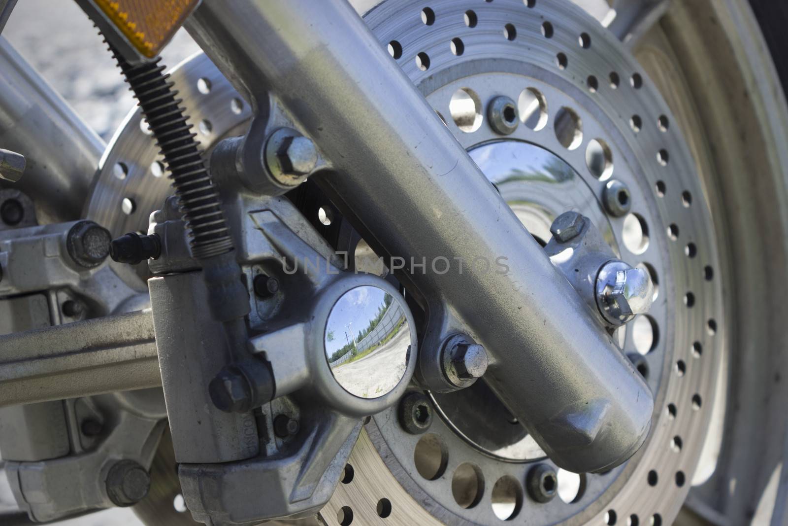 Brake device front-wheel motorcycle on closer inspection