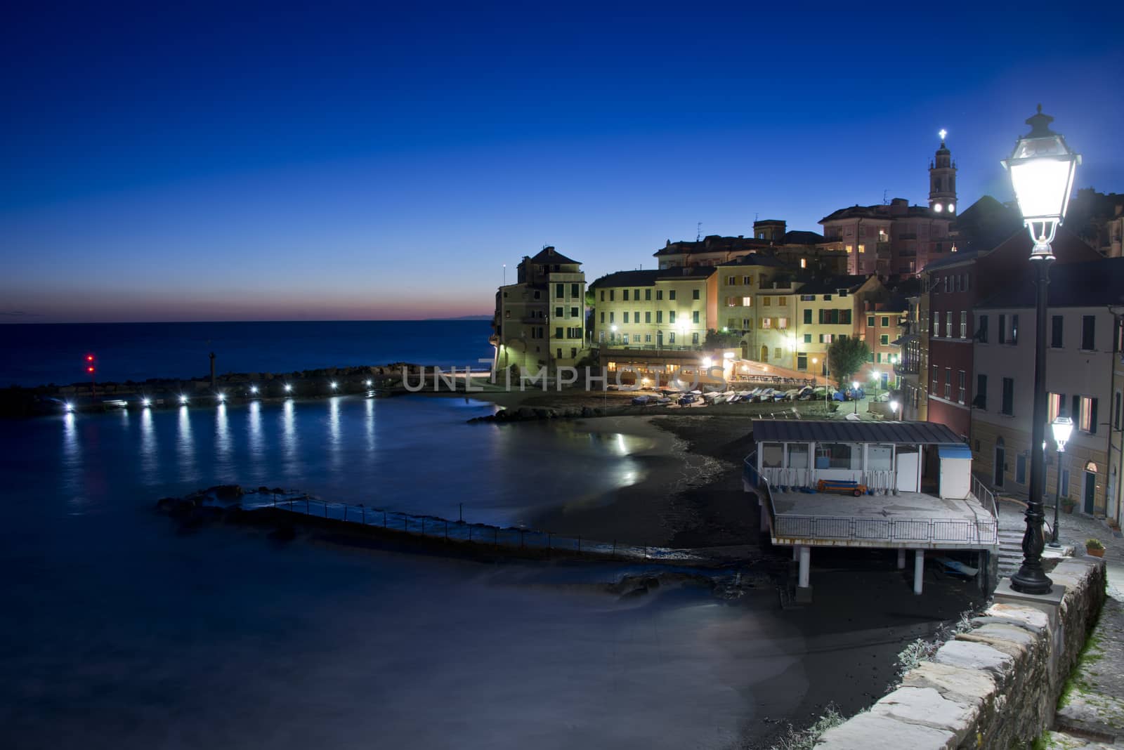 Typical fishing village of Bogliasco on the mediterranean sea. A picturesque town of the italian riviera.