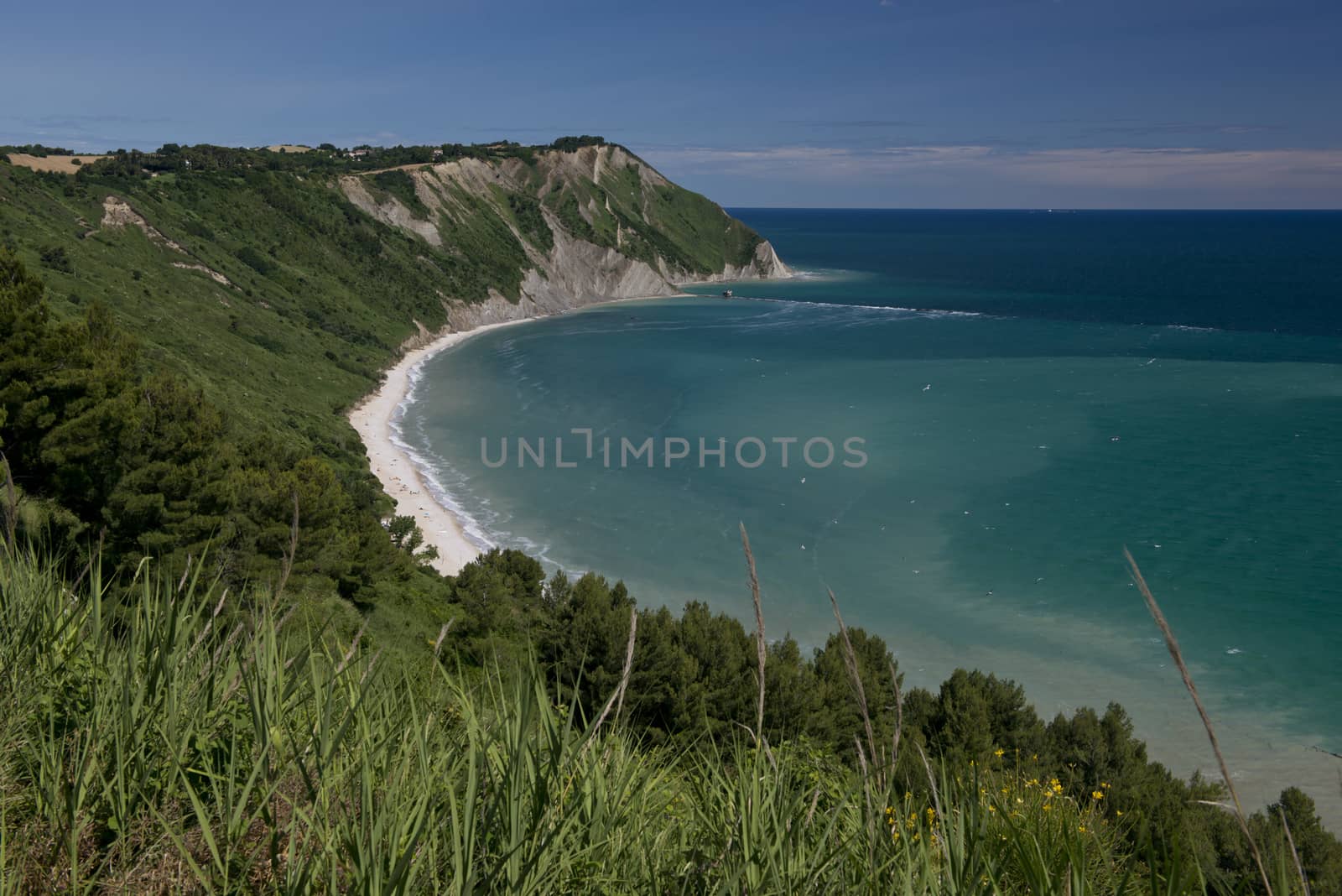 The bay of Portonovo in the Conero Riviera, Italy