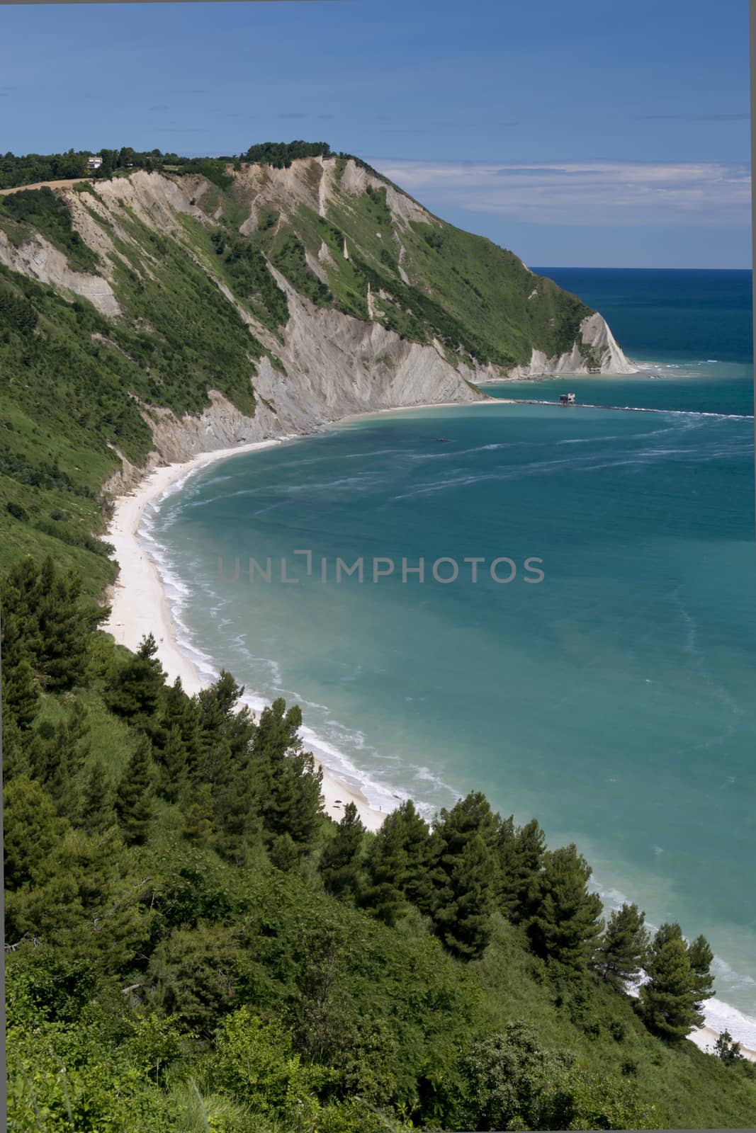 The bay of Portonovo in the Conero Riviera, Italy