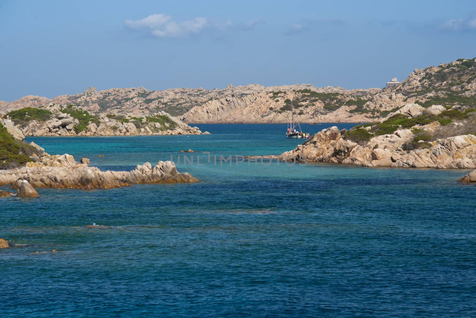 The wonderful sea in Budelli , an island of the La Maddalena archipelago in Sardinia , Italy