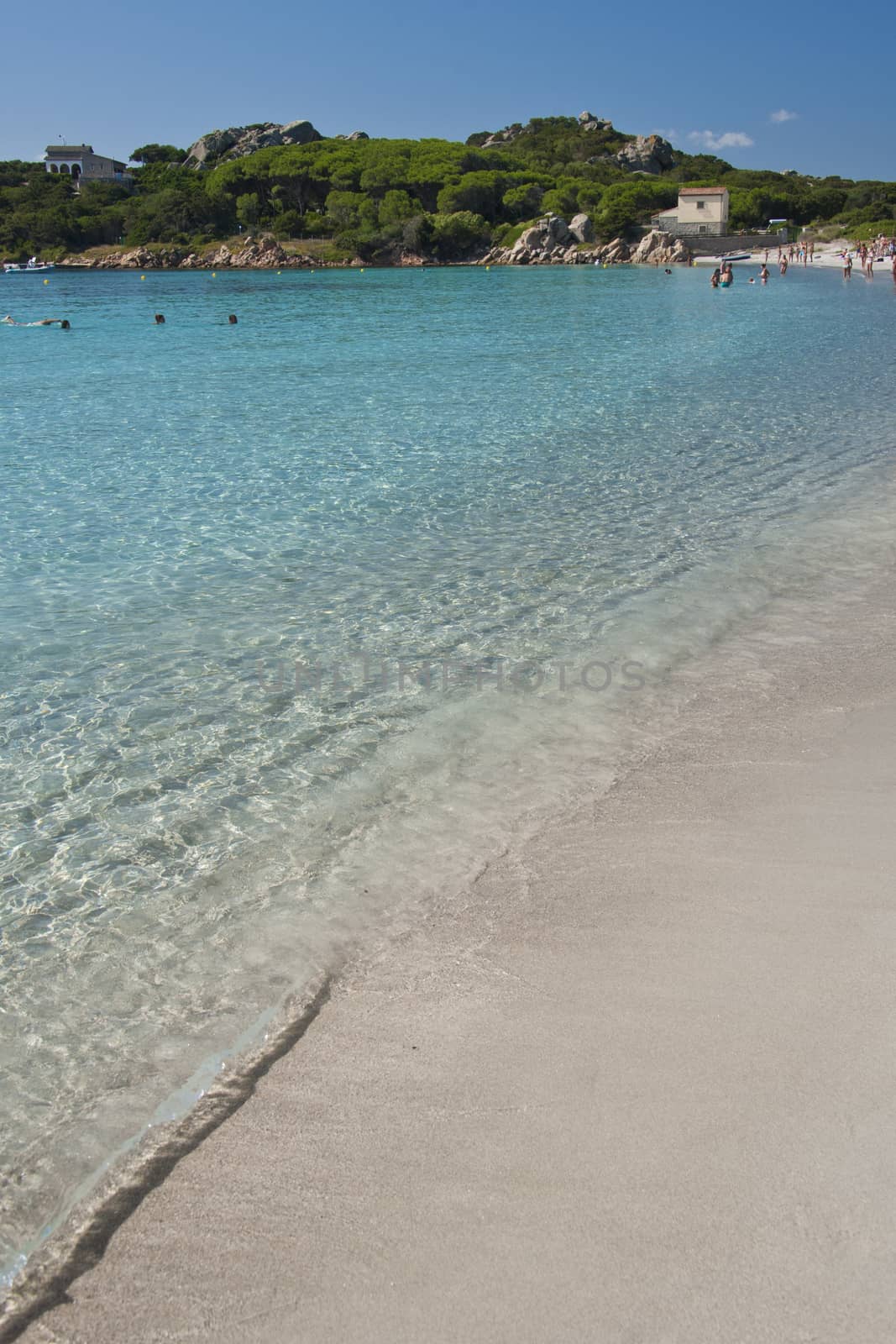 The wonderful colors of the sea in Santa Maria beach, an island of the La Maddalena archipelago in Sardinia, Italy