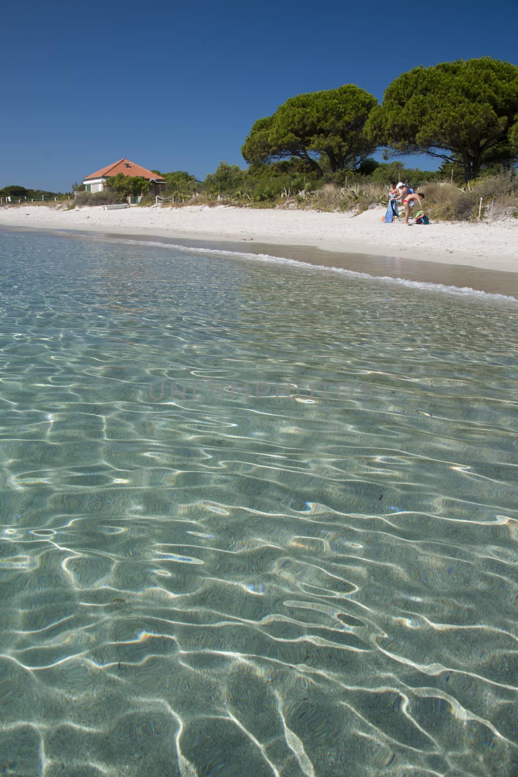 The wonderful colors of the sea in Santa Maria beach, an island of the La Maddalena archipelago in Sardinia, Italy