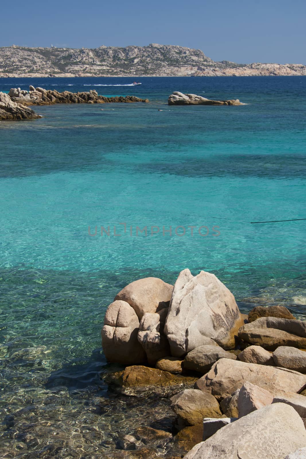 The coastline of Spargi, island in the archipelago of La Maddalena, Sardinia, Italy