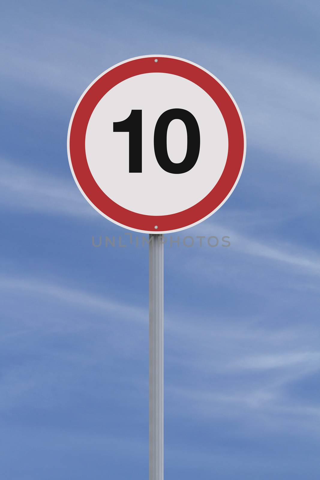 A road sign indicating a speed limit