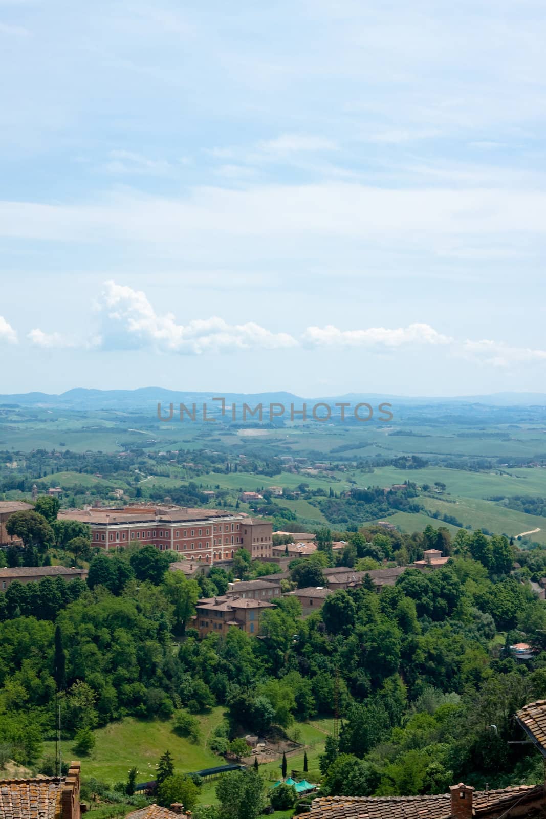 The view of Siena in summer day
