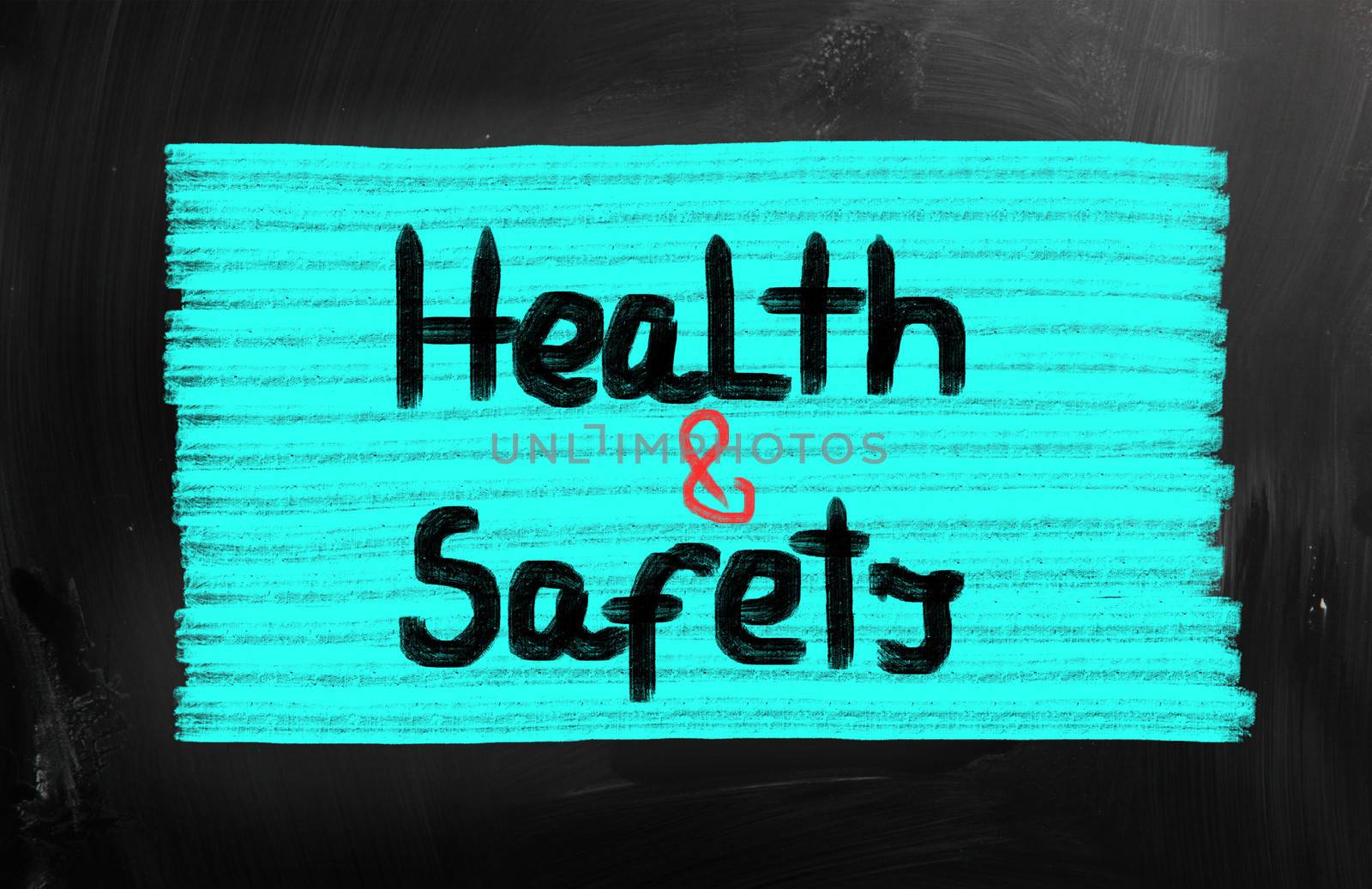 Health concept handwritten with chalk on a blackboard.