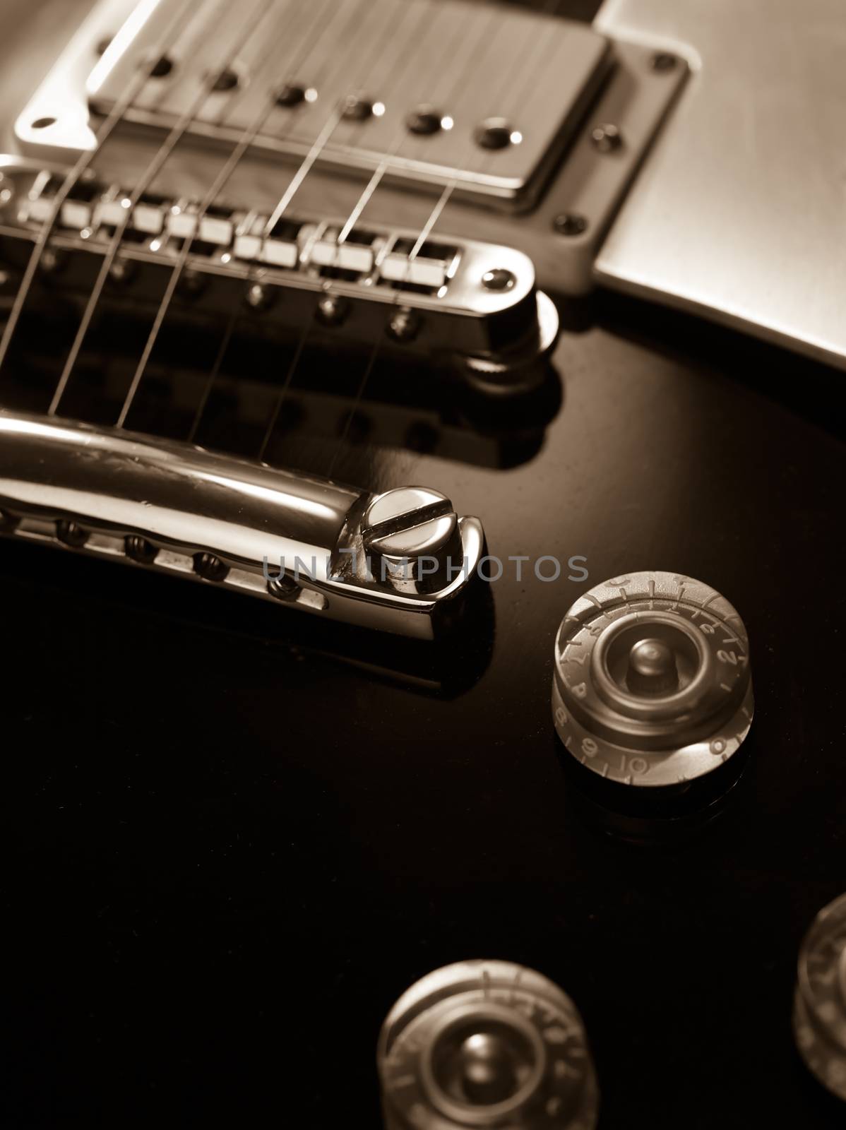 Electric guitar pickup and bridge sepia by sumners