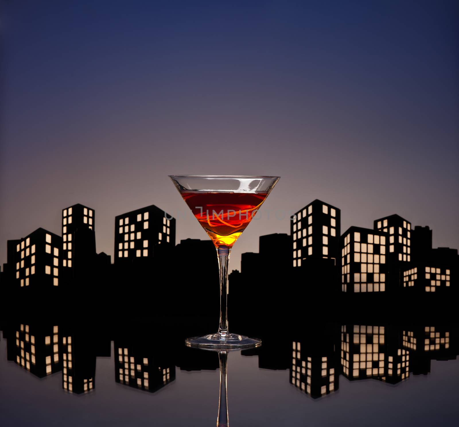 Metropolis Manhattan Cocktail by 3523Studio