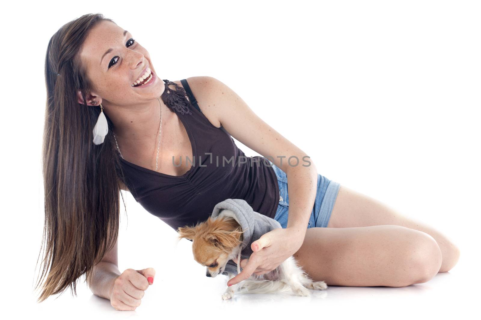 girl and chihuahua by cynoclub