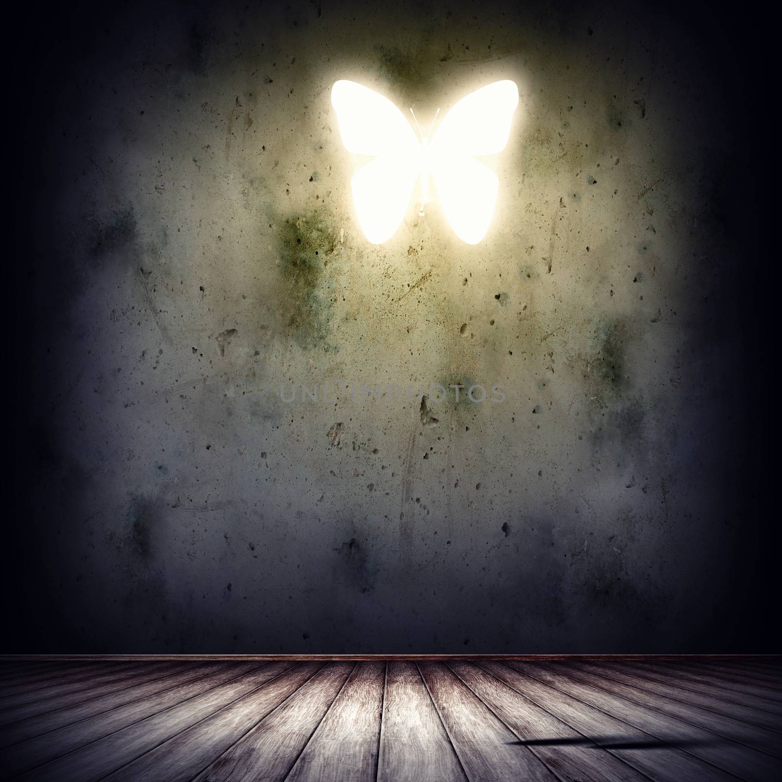 Background image with butterfly illustration by sergey_nivens