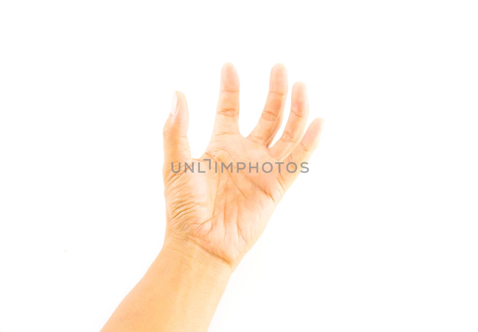 Hand measuring invisible items. by den_rutchapong