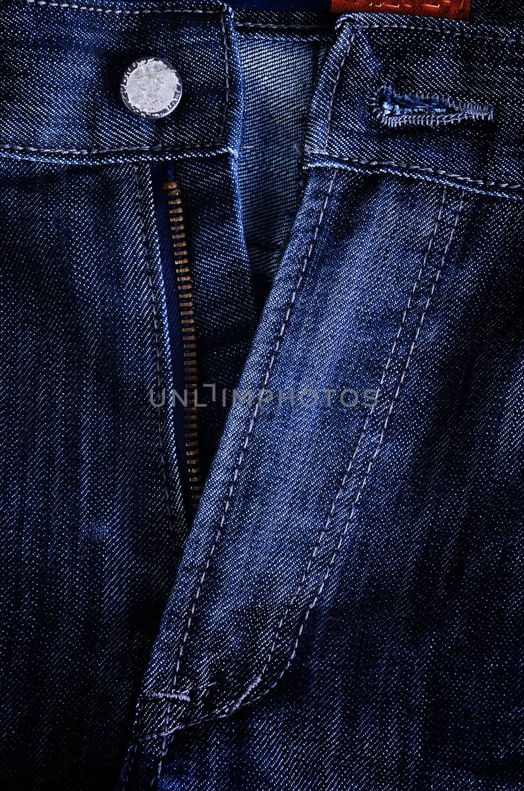 Blue denim jeans zipper by pixbox77