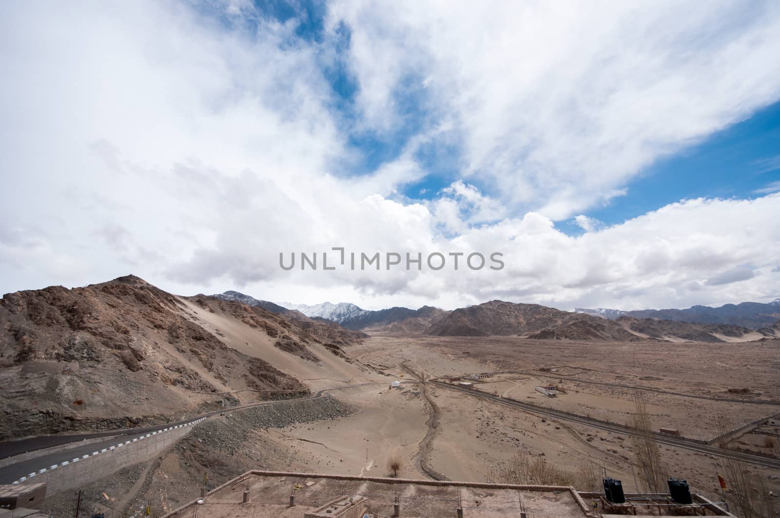 mountain and sky landscape view in ladakh, India