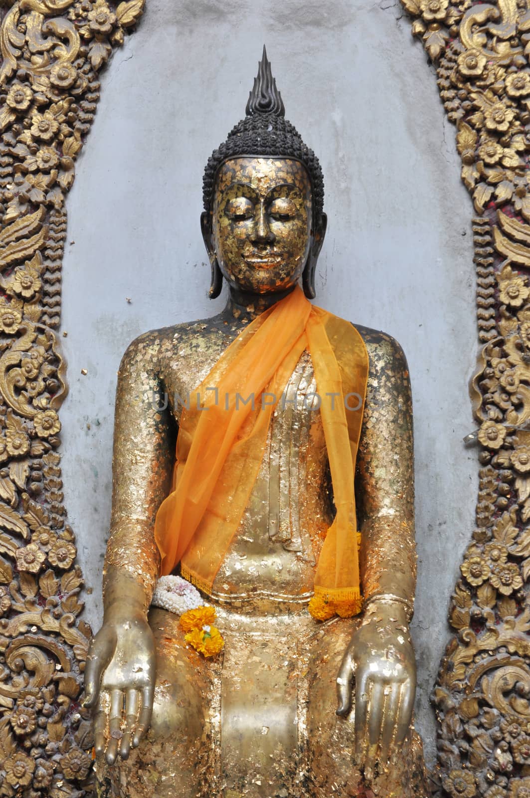 closed up buddha statue in Thailand