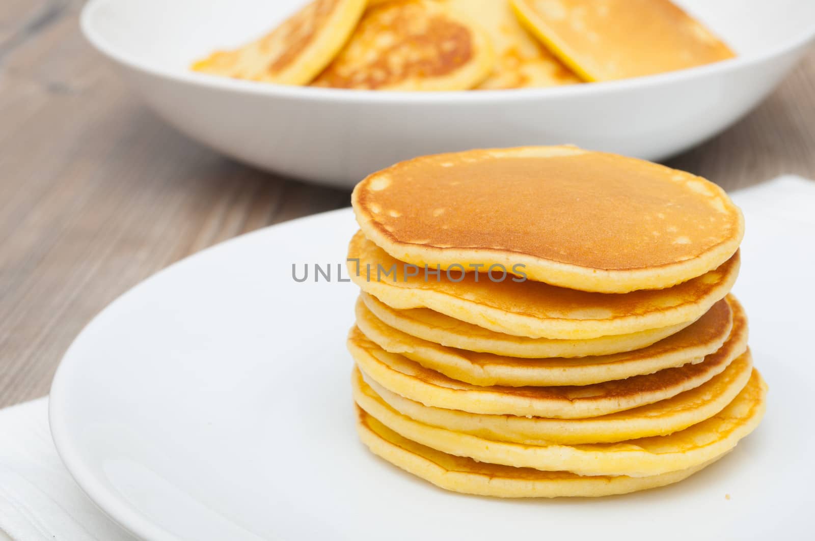 Homemade Pancakes on Plate - Shallow Depth of Field
