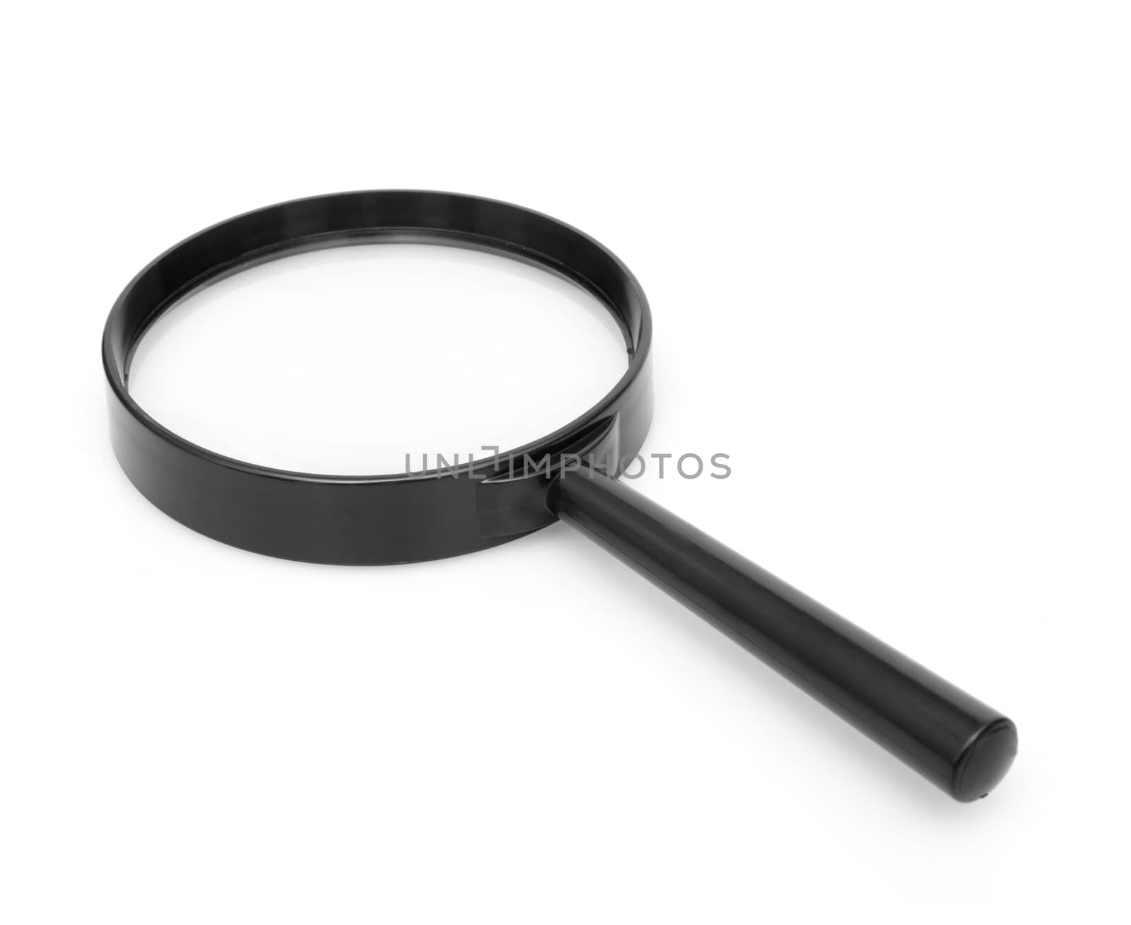 Black Magnifying Glass on White Background