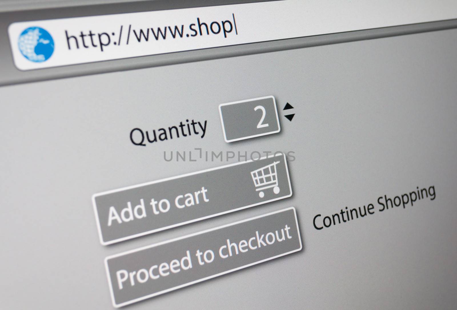 Online Shopping -  url of fictitious online shop in address bar of web browser
